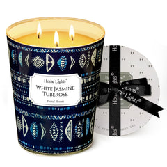 Home Lights large jar candle with 3 wicks for even burn and strong fragrance.