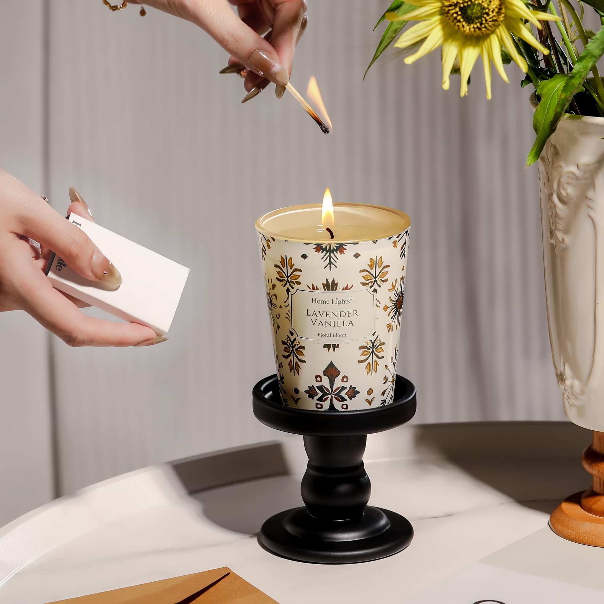 Home Lights lavender-vanilla ambiance for spa nights.