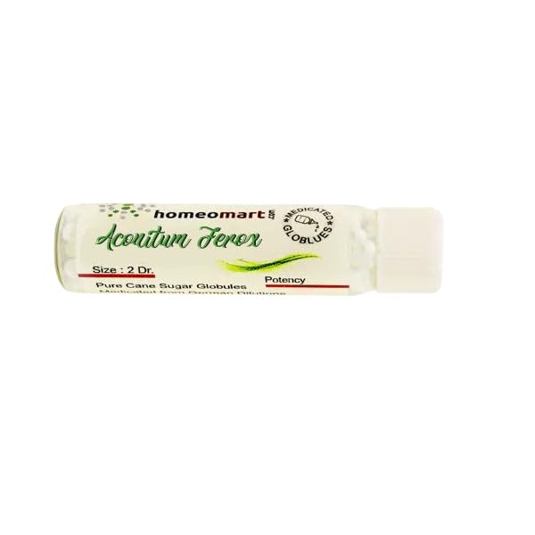 Homeomart Aconitum Ferox 30C pellets bottle for easy on-the-go dosing.