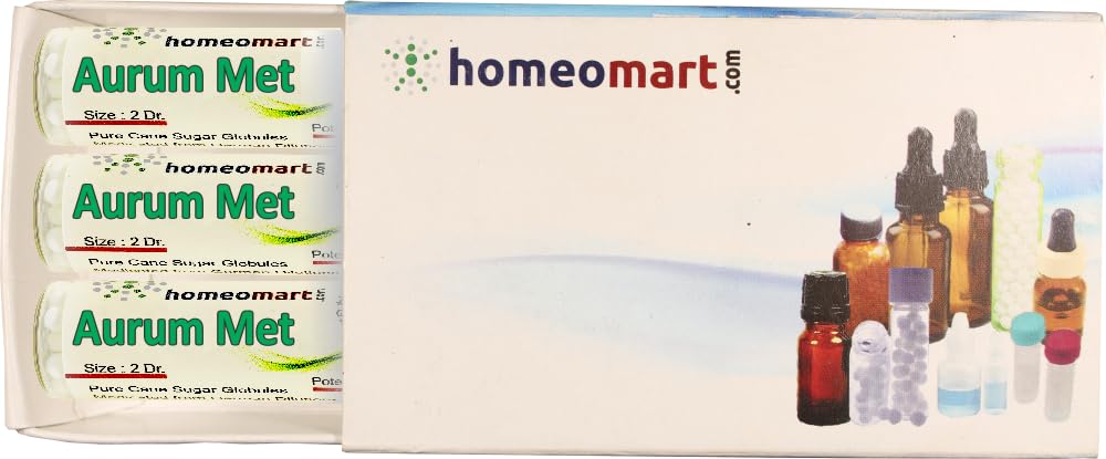 HomeoMart Aurum Metallicum 6C pellets pack for easy daily use
