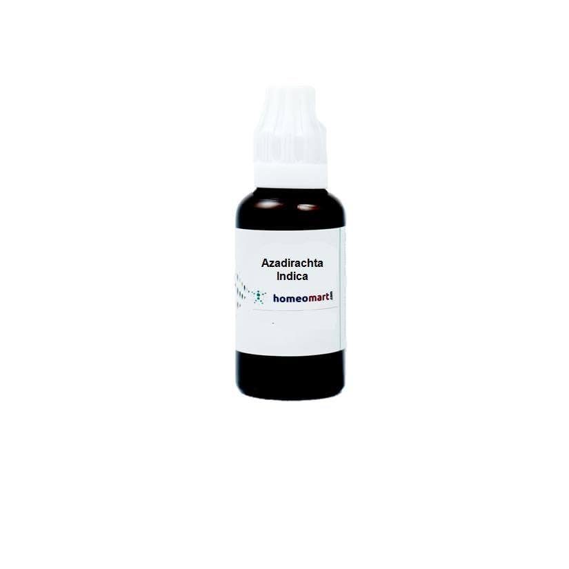 Homeomart Azadirachta Indica 30C bottle front view with dropper for convenient use