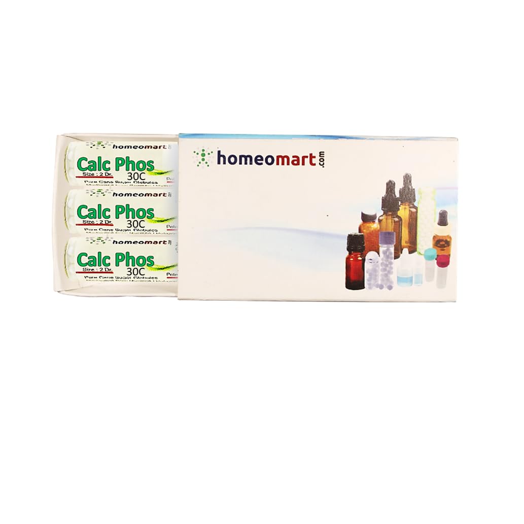 Homeomart Calcarea Phosphorica pellets pack with three vials for convenient use.