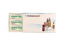 HomeoMart Coccus Cactis pellets bottle shows convenient dosing and portability