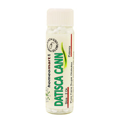 HomeoMart Datisca Cannabina pellets closeup showing uniform globules for easy dosing
