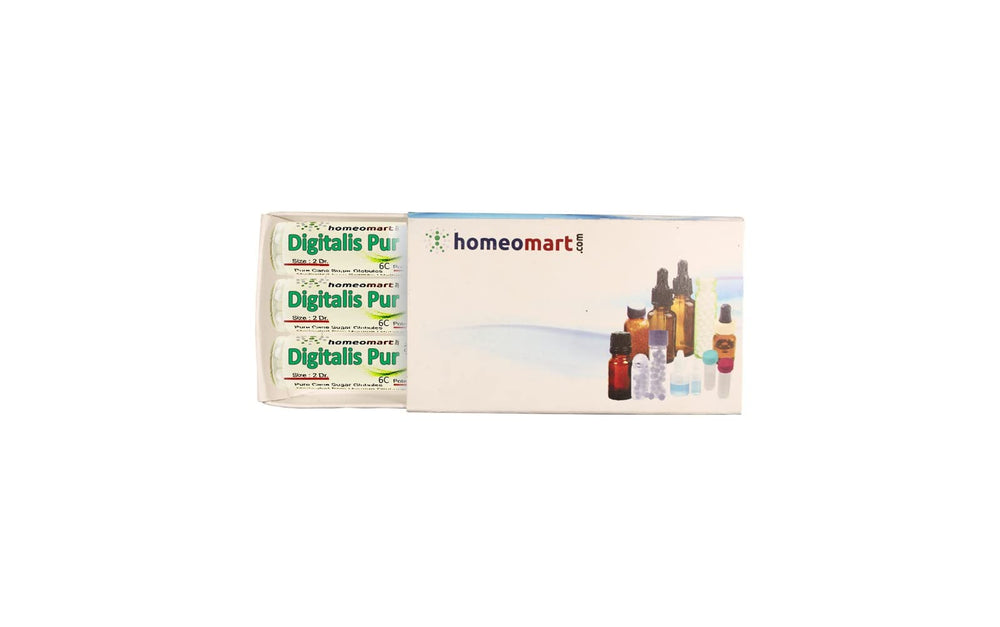 Homeomart Digitalis Purpurea pellets in a 6C vial for gentle, traditional use.
