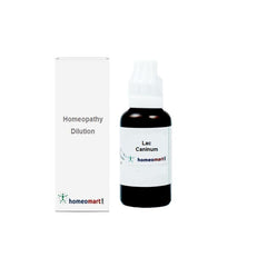 Homeomart Lac Caninum drops close-up showing precise dosing with a dropper.