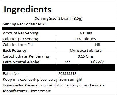 HomeoMart myristica sebifera pellets dosage — simple dosing for adults and children.