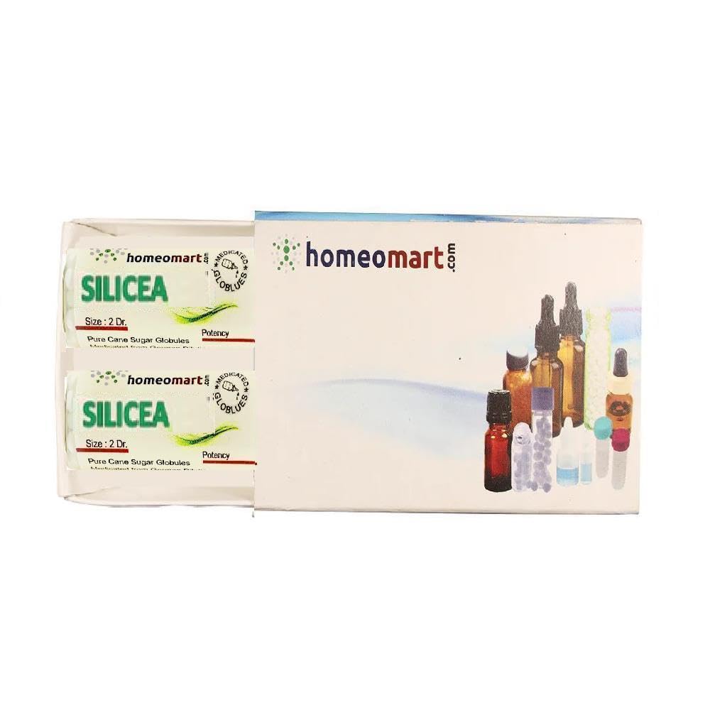 Homeomart Silicea 1M pellets in two vials, portable daily use with gentle convenient dosing.
