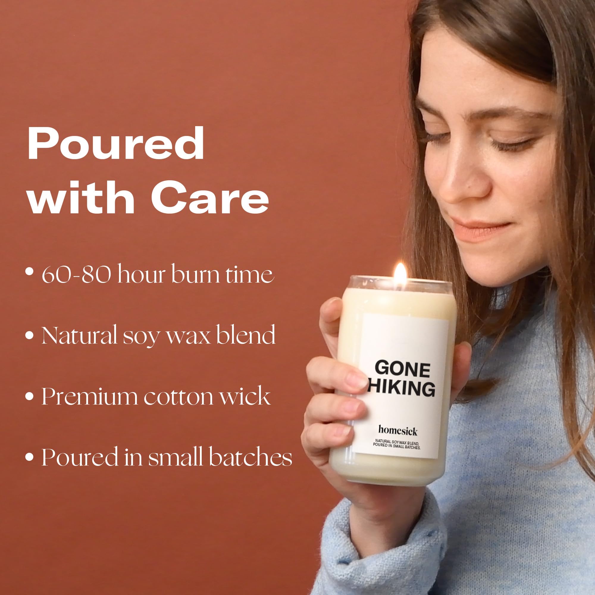 Homesick Gone Hiking candle packaging suitable for gifting.