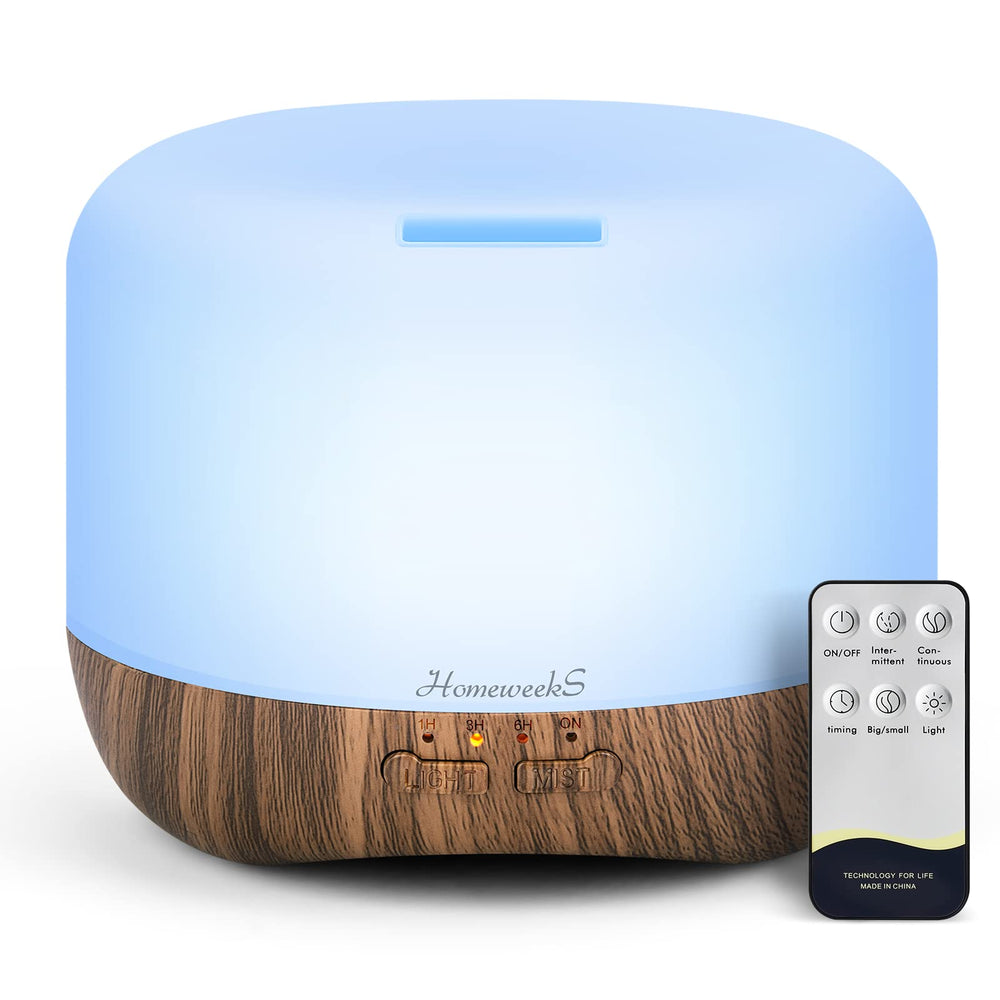 Homeweeks aromatherapy diffuser 300ml – compact unit for room scent and moisture