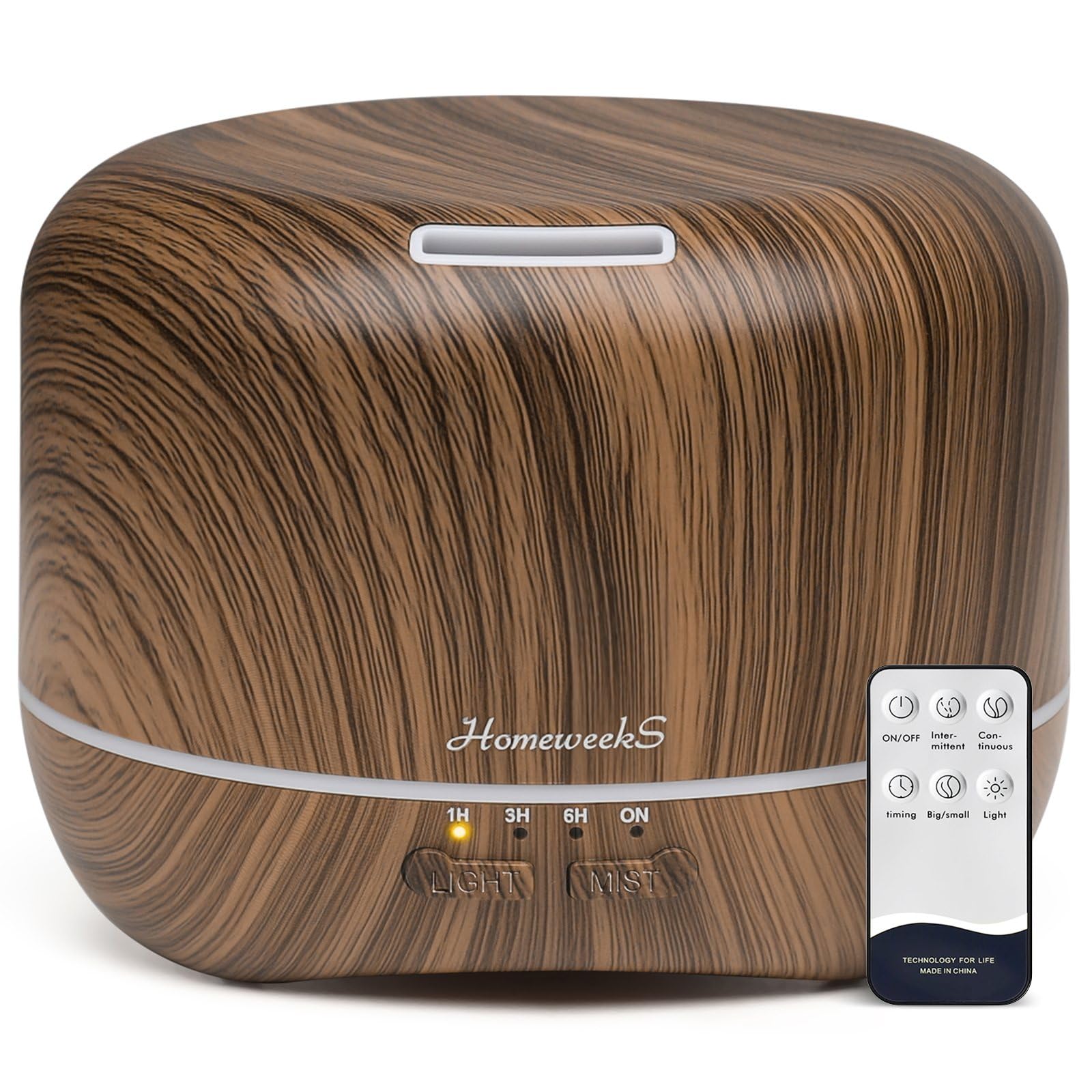 Homeweeks aroma diffuser 300ml close-up, soothing mist for aromatherapy and room fragrance.