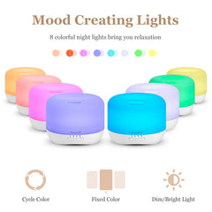 Homeweeks aromatherapy diffuser with 8-color LED for customizable ambience