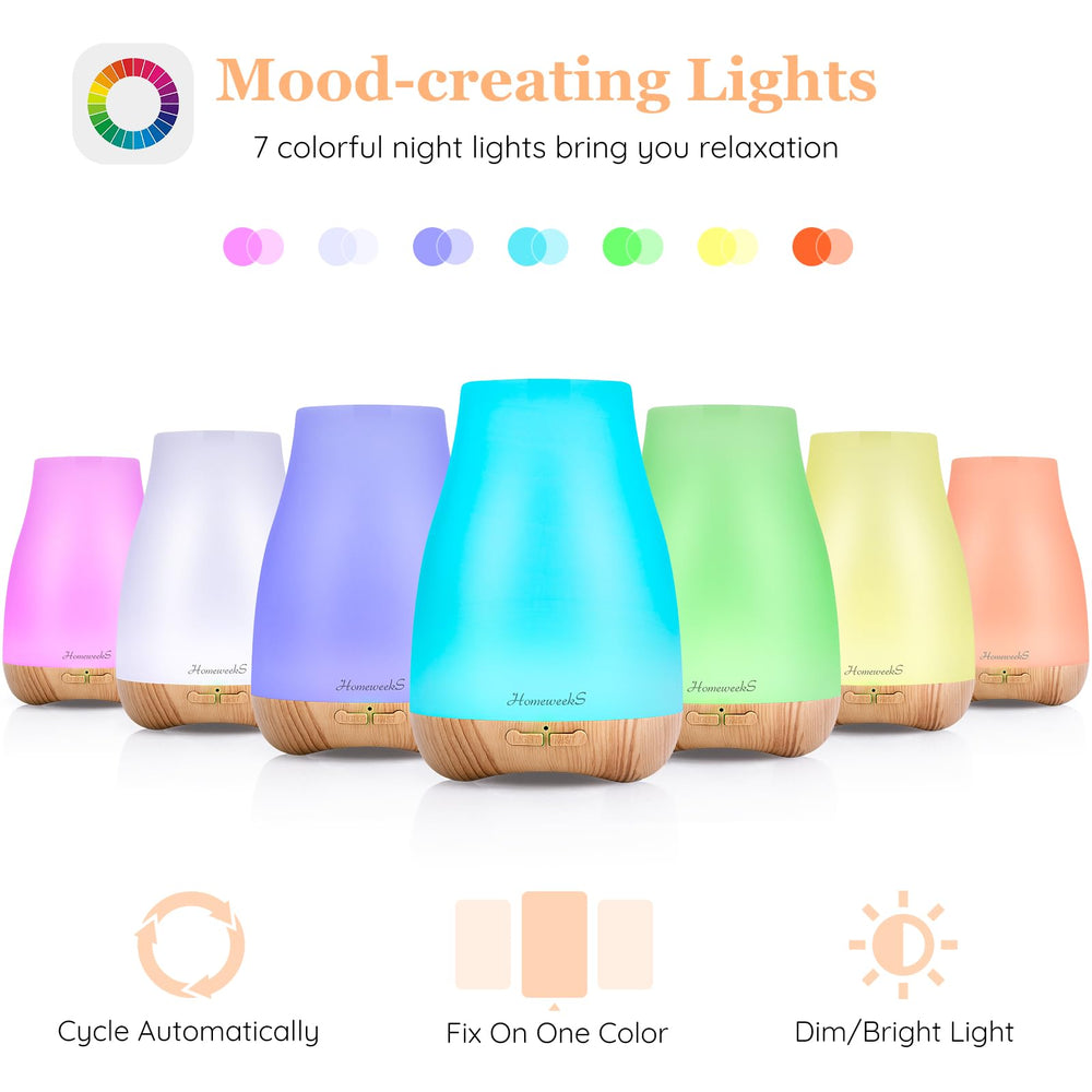 Homeweeks diffuser auto-off feature for safe overnight use