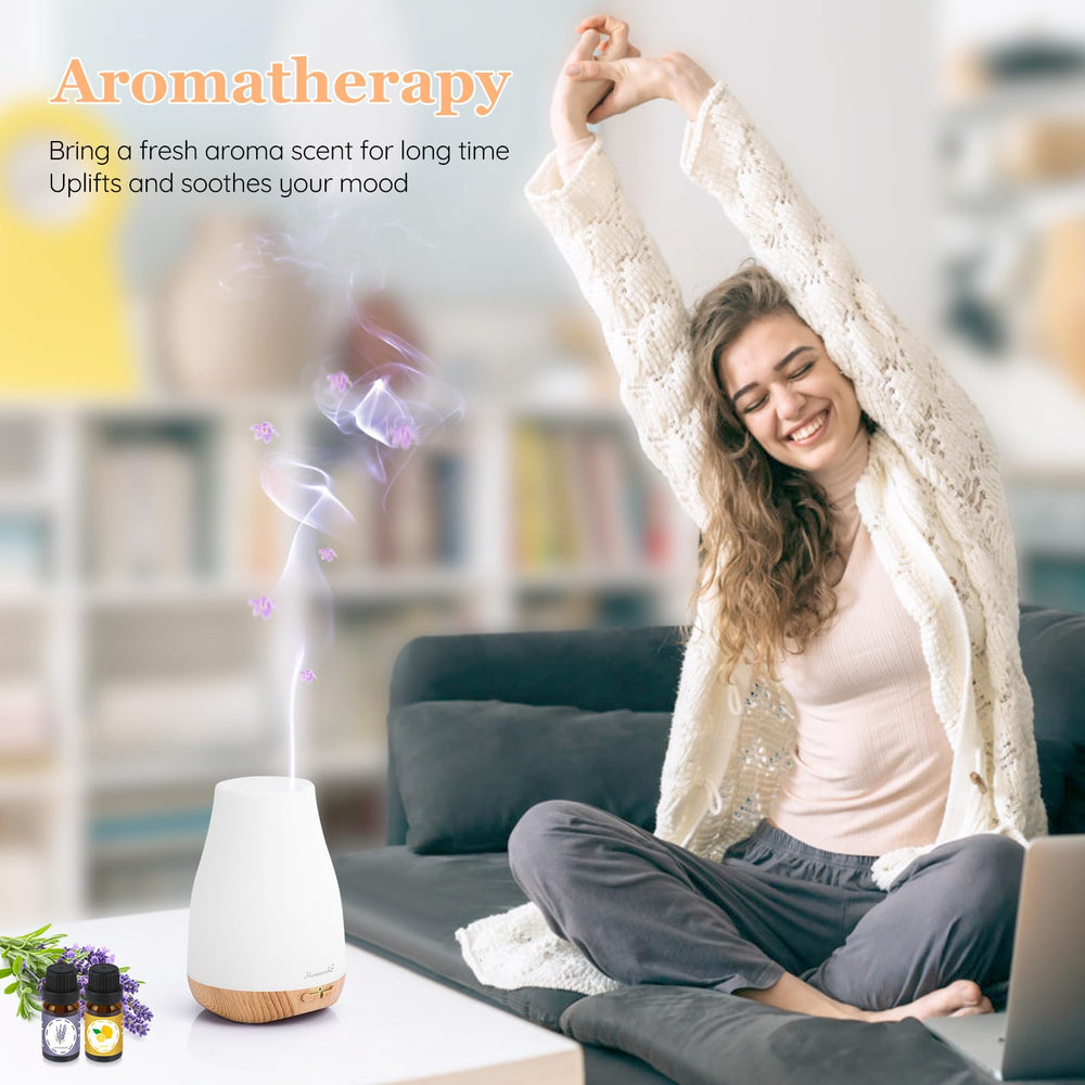 Homeweeks diffuser LED colors create cozy ambiance at night