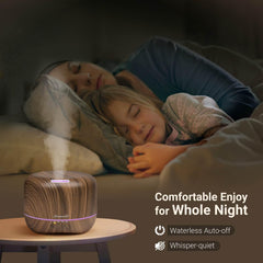 Homeweeks color-changing diffuser with LED lights for ambient mood improvement.
