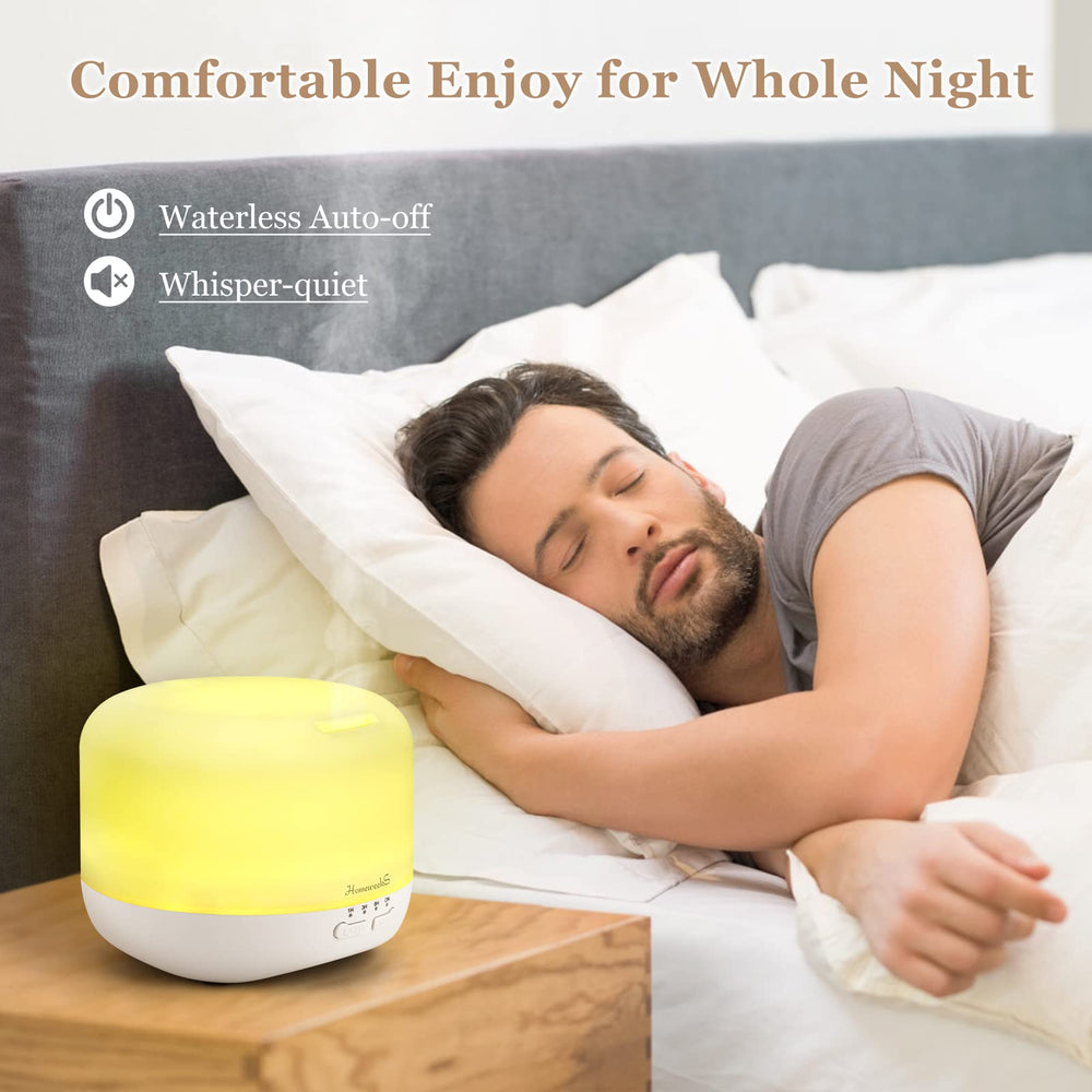 Compact white Homeweeks diffuser placed on desk or shelf in a room