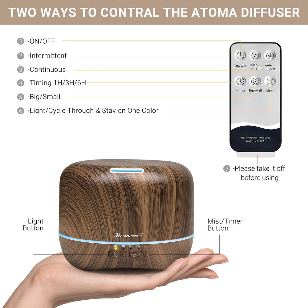 Homeweeks compact diffuser with waterless auto-off for safety and peace of mind.