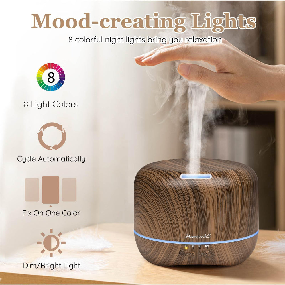 Homeweeks ultrasonic humidifier diffusion to improve room moisture and comfort.