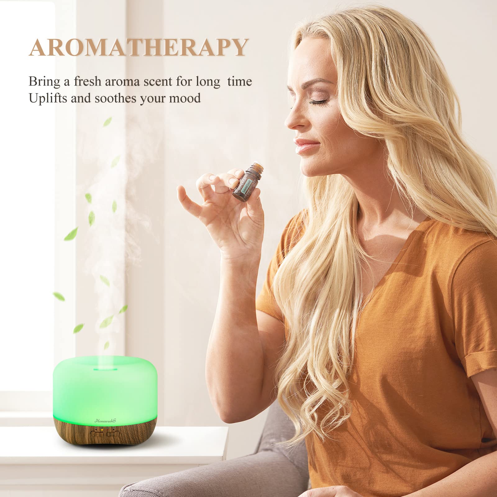 Homeweeks night-light 8-color diffuser – creates soothing ambiance for evenings