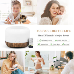 Homeweeks wood-grain diffuser – natural texture enhances decor while dispersing aroma