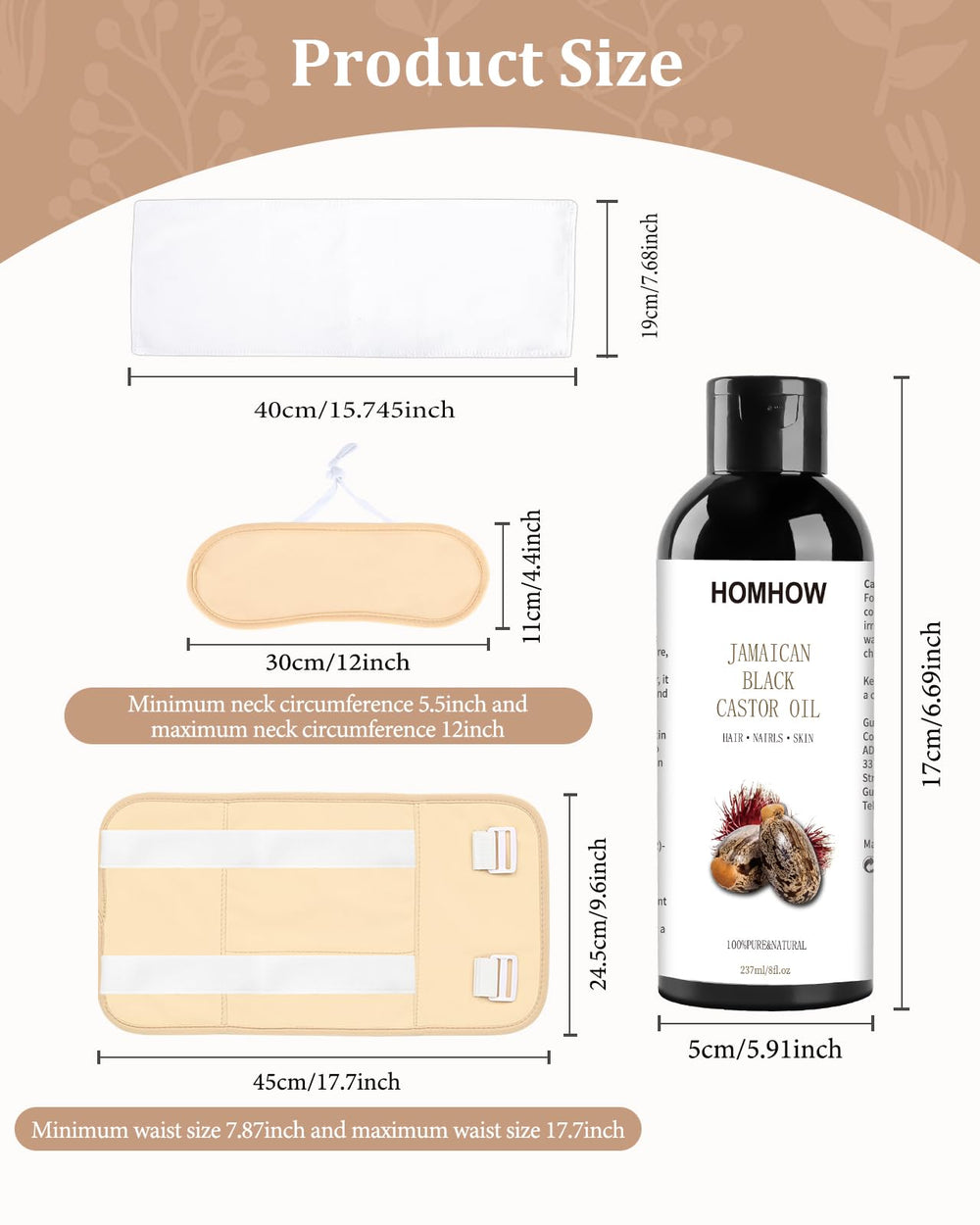 HOMHOW adjustable Velcro design for a secure, customizable fit.