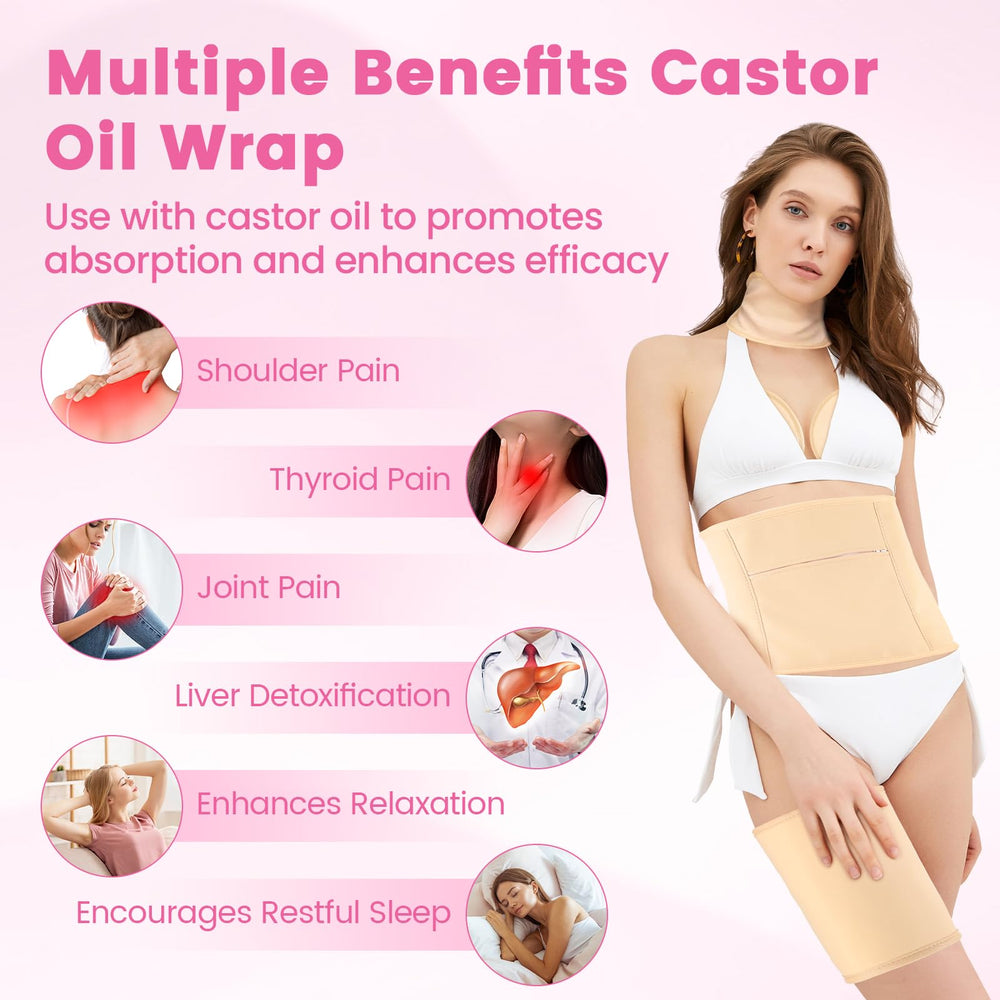HOMHOW castor oil pack wrap knee provides snug fit and soothing coverage