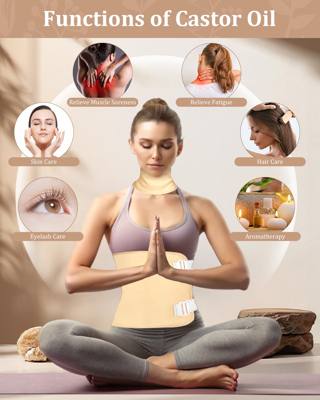 HOMHOW reusable castor oil patch dressing nourishes skin.