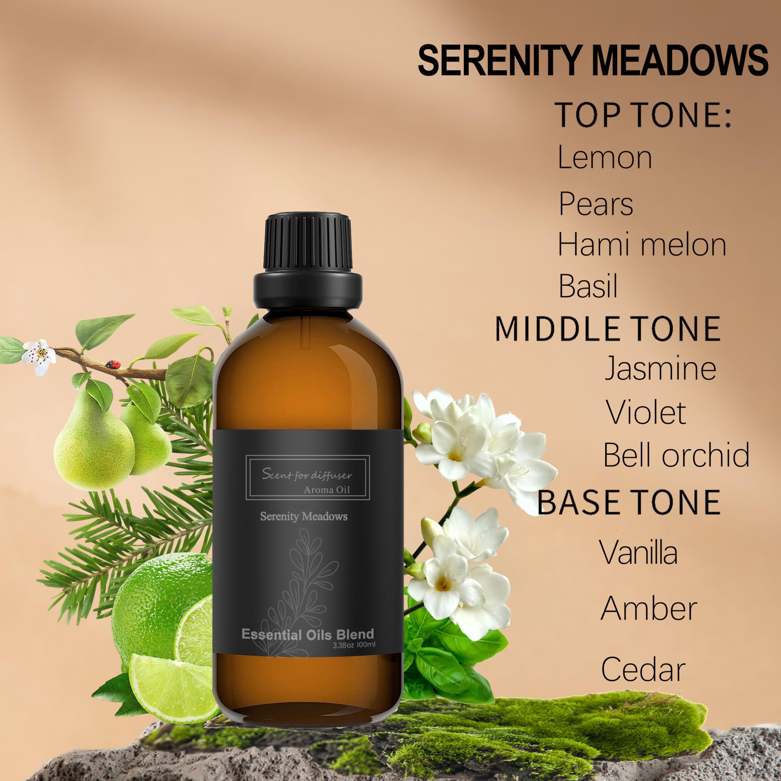 Homnas Serenity Meadows diffuser setup, hotel-inspired scent scene