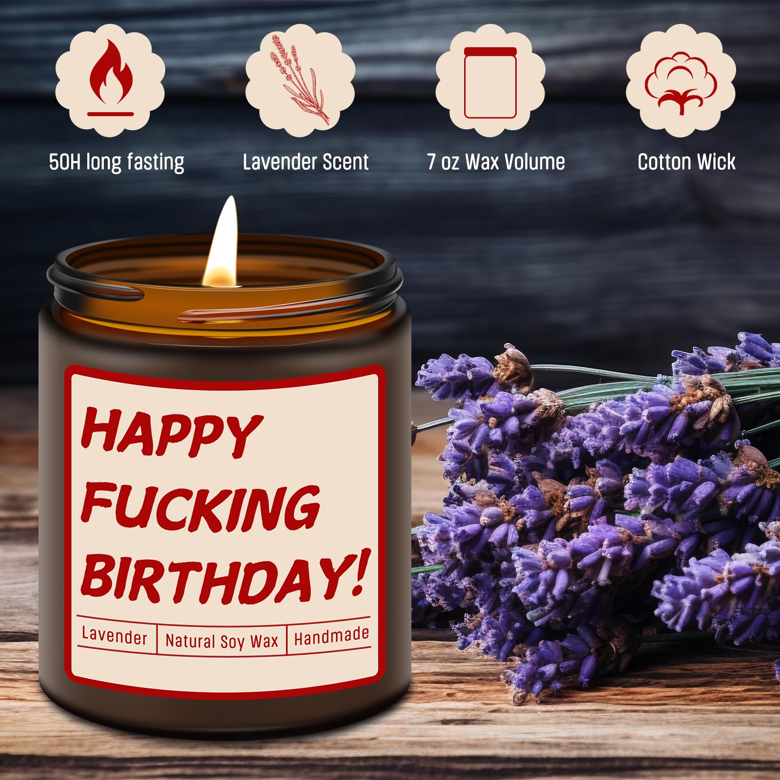 Homsolver lavender candle decor enhances ambience at a party.
