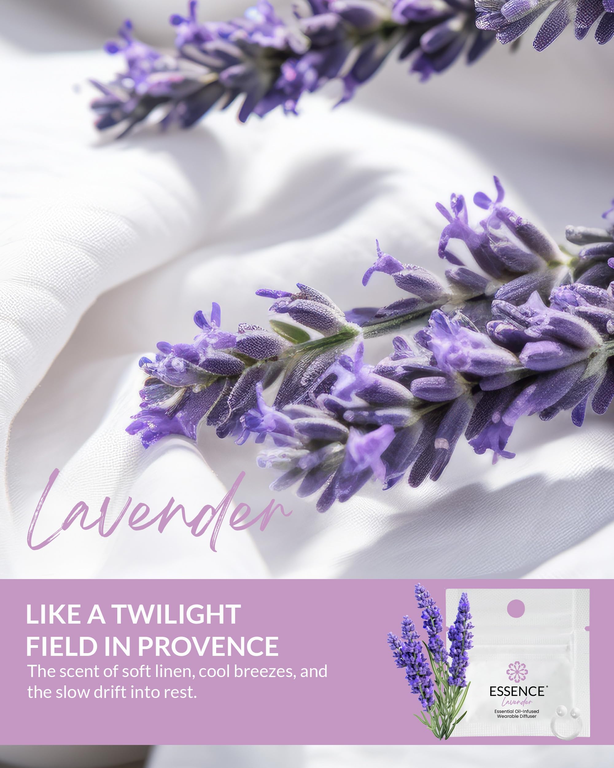HONÉ lavender oil bottle highlighting premium infusion and scent-retention tech