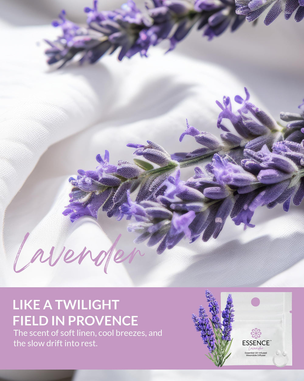 HONÉ lavender oil bottle highlighting premium infusion and scent-retention tech