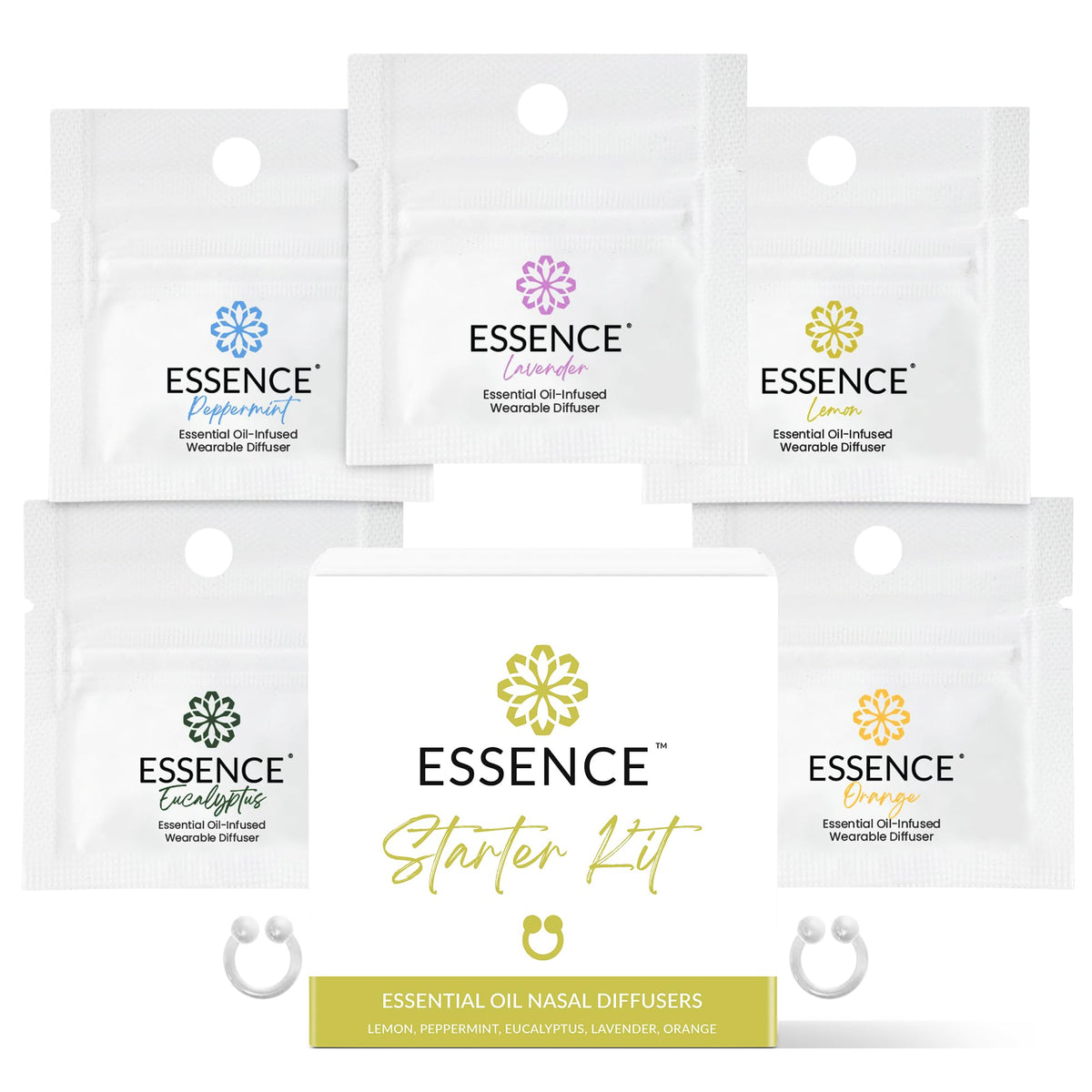 HONÉ Essence nasal diffuser starter pack shown as wearable aroma for daily relaxation and focus
