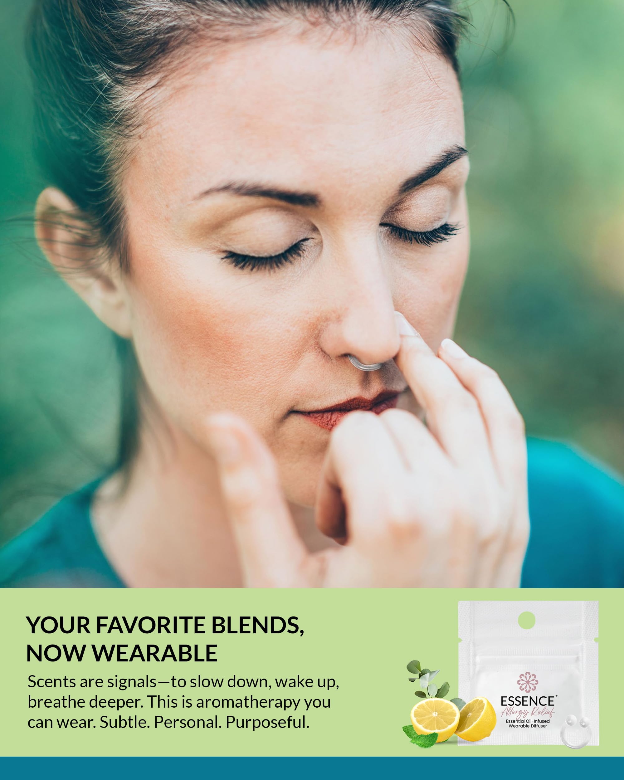 HONÉ Essence wearable aromatherapy clip shown for travel and daily use.