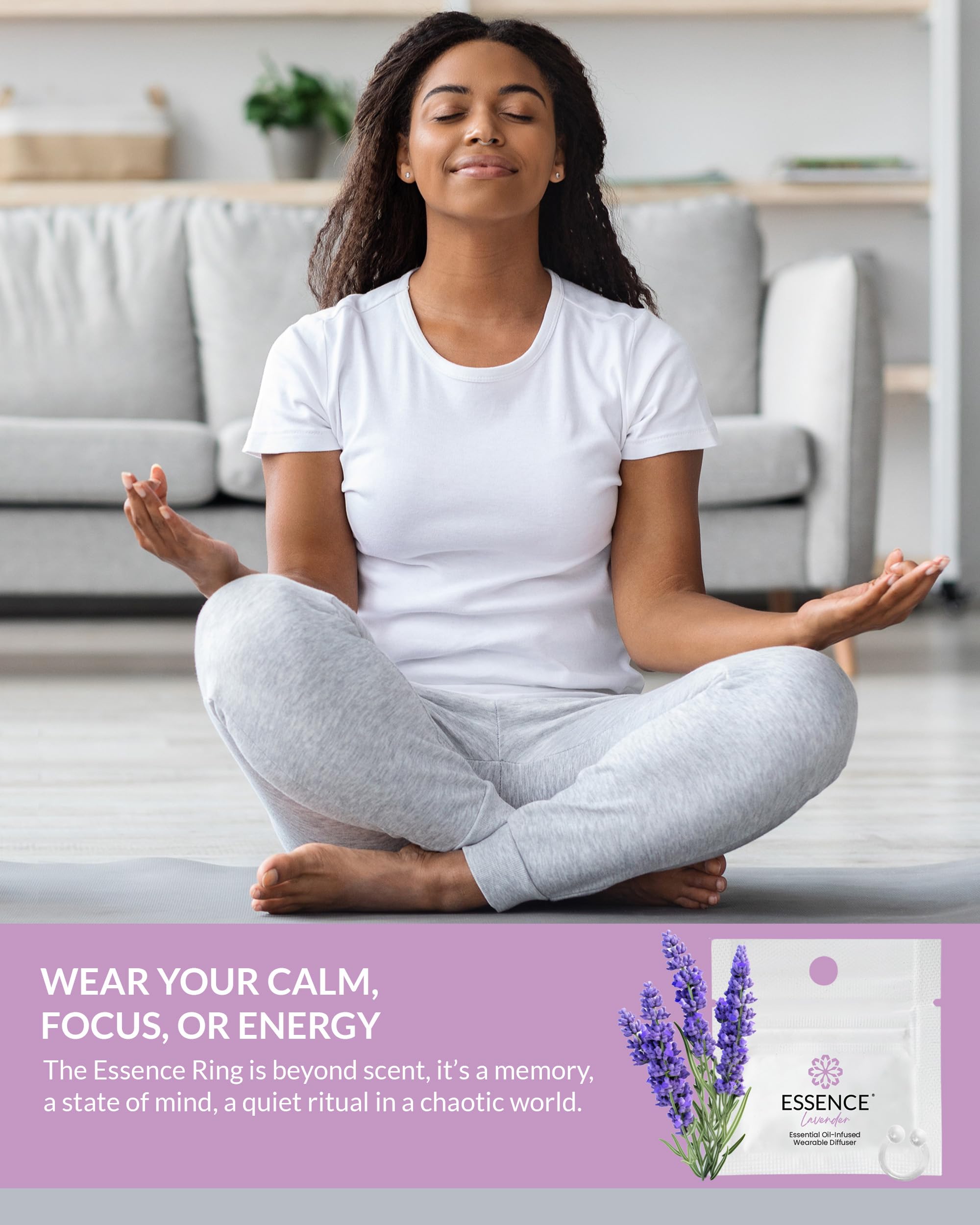 HONÉ Essence lavender diffuser worn on ear for subtle mood support