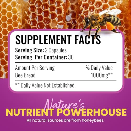 HONEYBEEZONE Bee Bread Capsules label detail indicating GMP-certified production