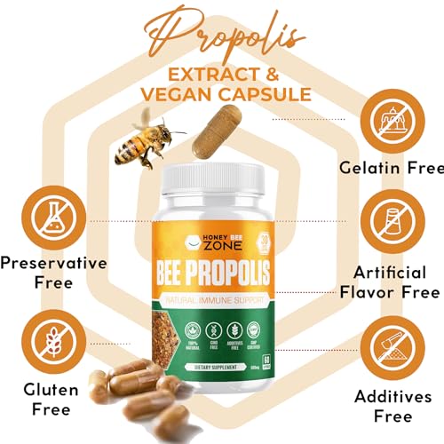 HoneyBeeZone propolis ingredients close-up highlighting antioxidants
