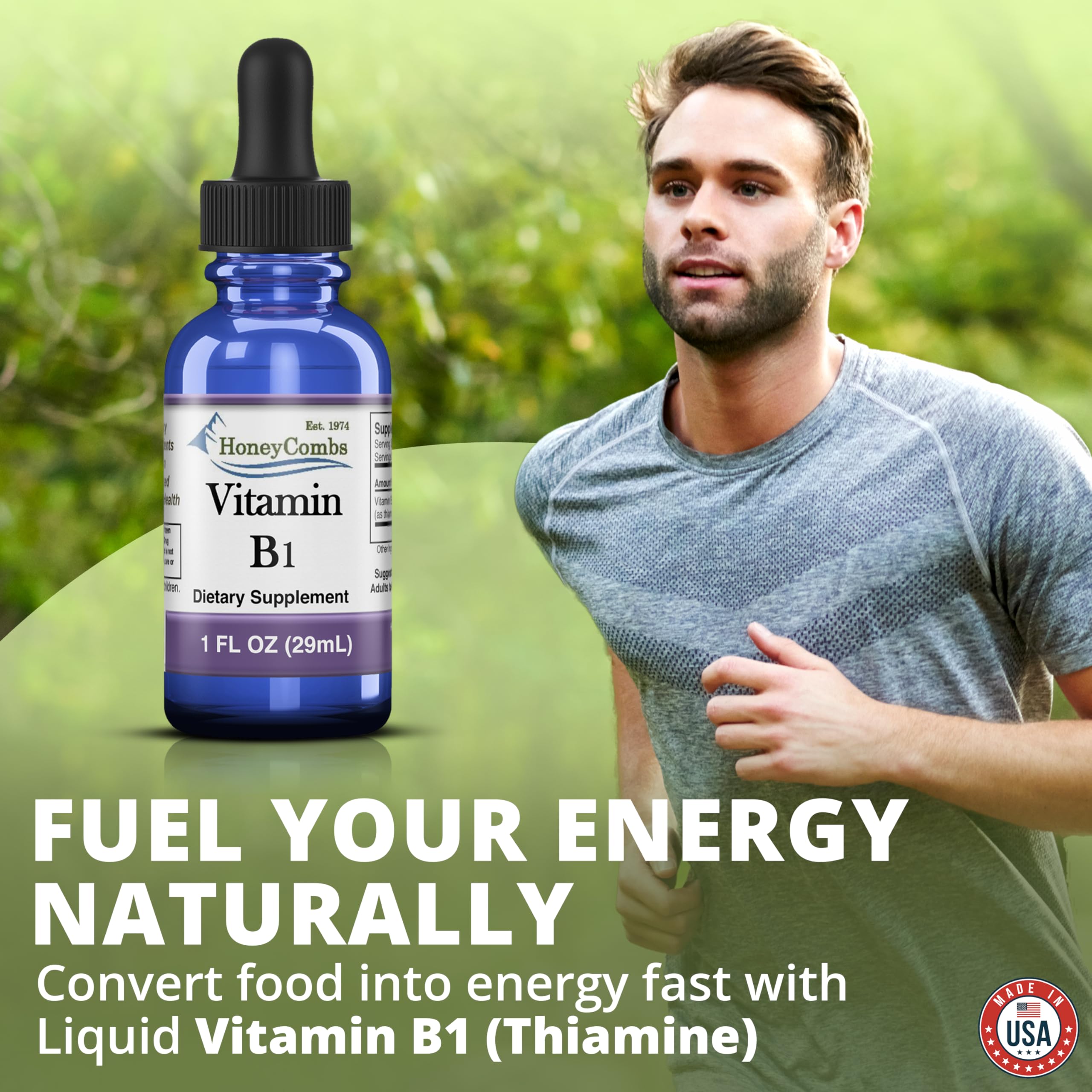 HoneyCombs Vitamin B1 Drops daily use with beverages for flexibility