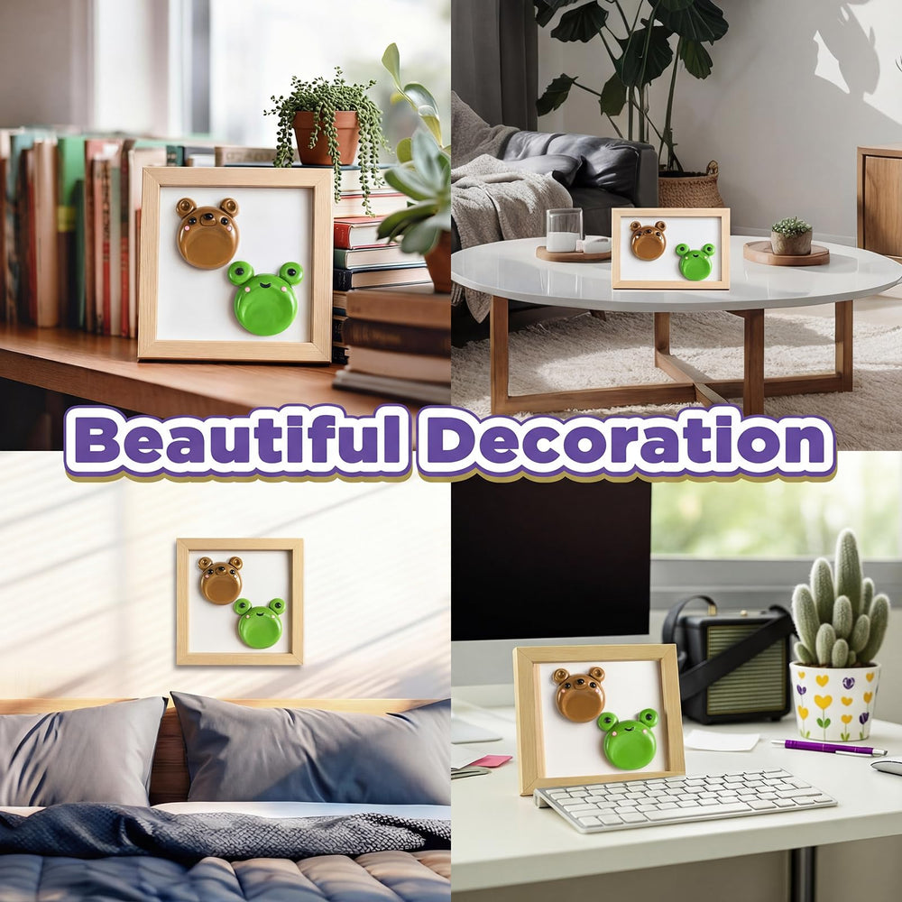 Honeydak bear and frog stones, decorative desk accents.