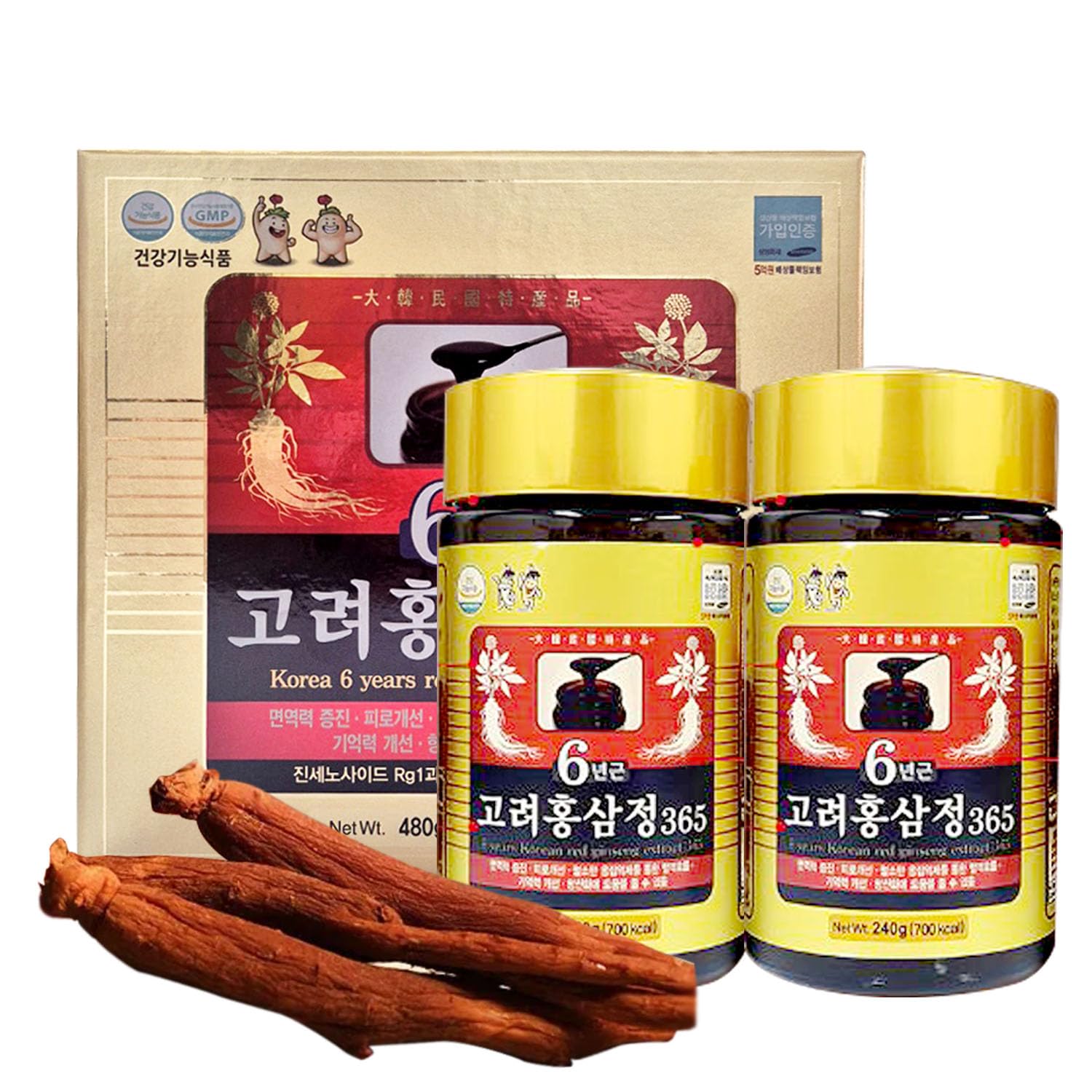 Hong Sam Jeong bottle-front shows premium ginseng extract for daily vitality.