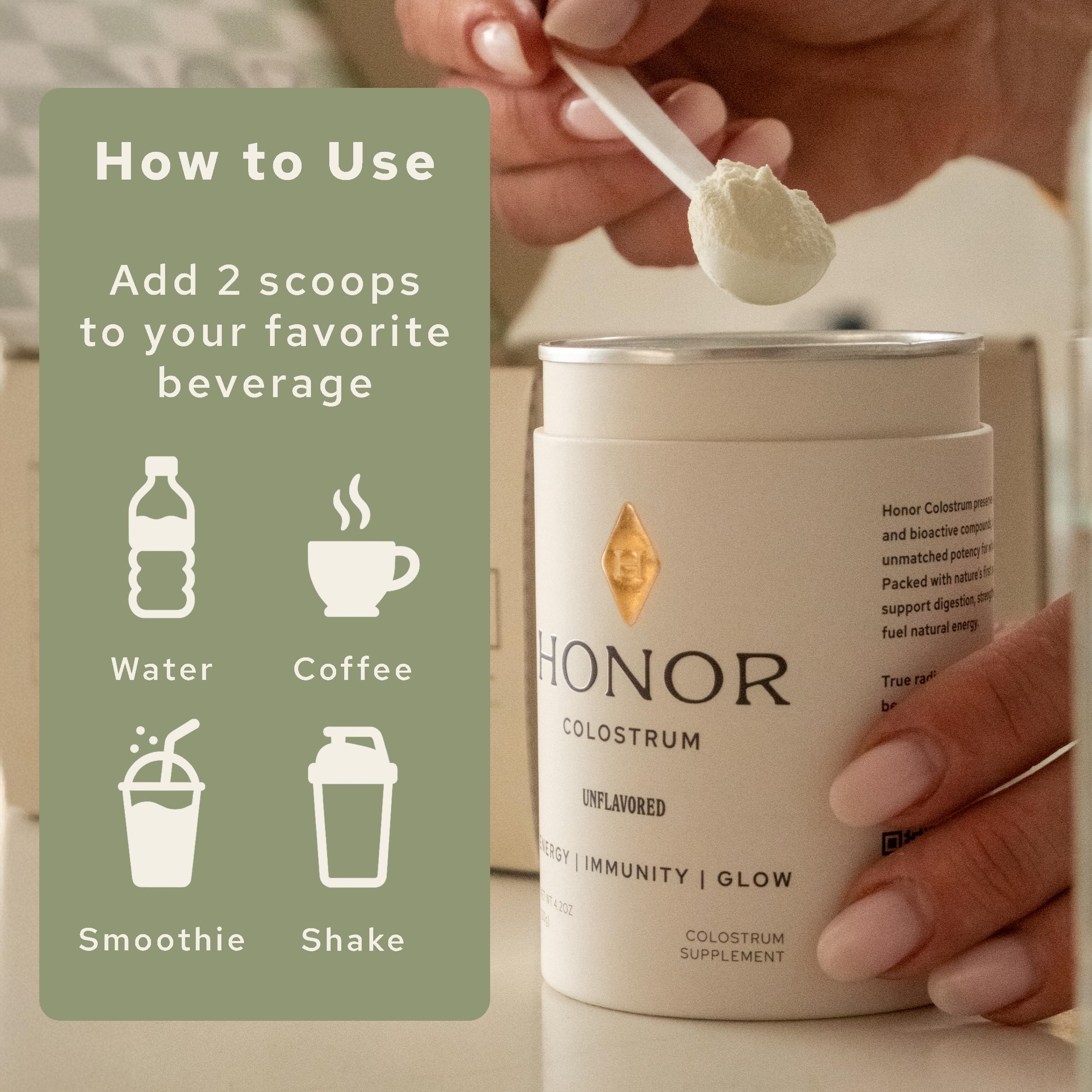 HONOR Colostrum powder with IgG antibodies supports naturally occurring nutrients