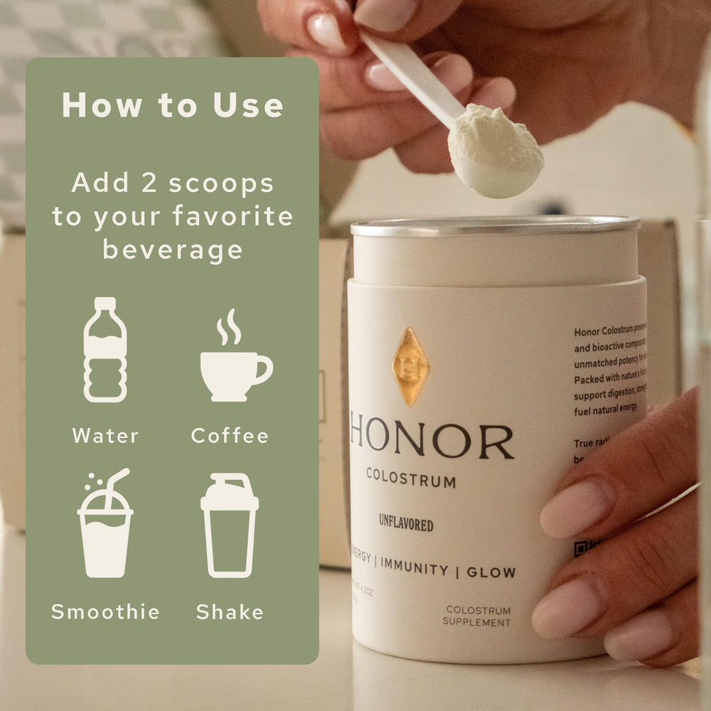 HONOR Colostrum powder with IgG antibodies supports naturally occurring nutrients