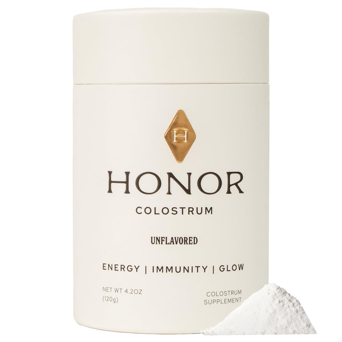 HONOR Supplements Colostrum powder unflavored bottle for daily wellness