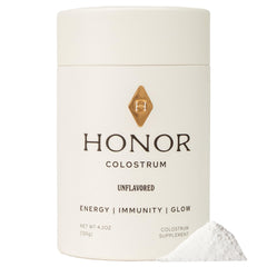 HONOR Supplements Colostrum powder unflavored bottle for daily wellness