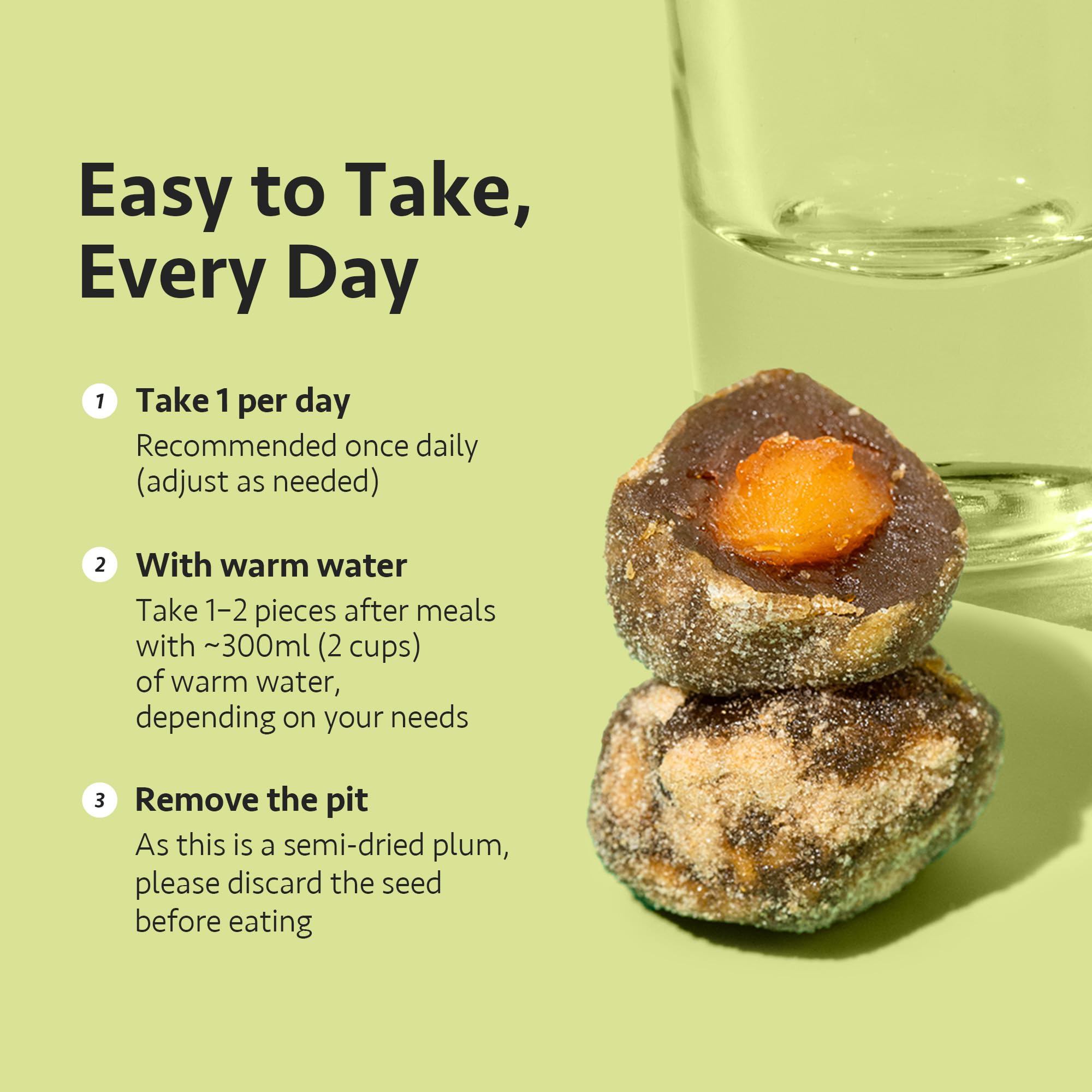 Daily use with warm water and one plum from HONORSBLUE Bium Plum