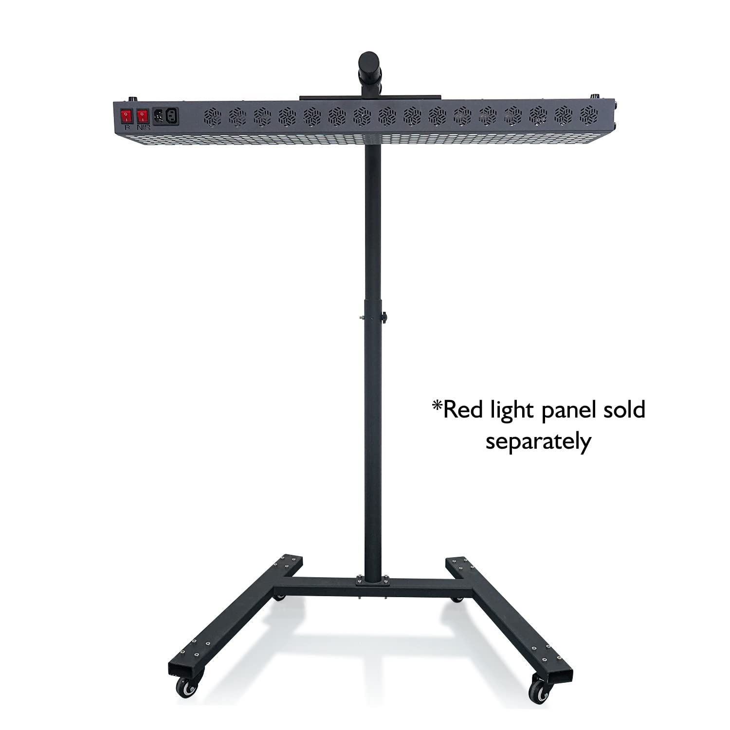Hooga HGPRO horizontal stand side view showing mobile base and safety wheels