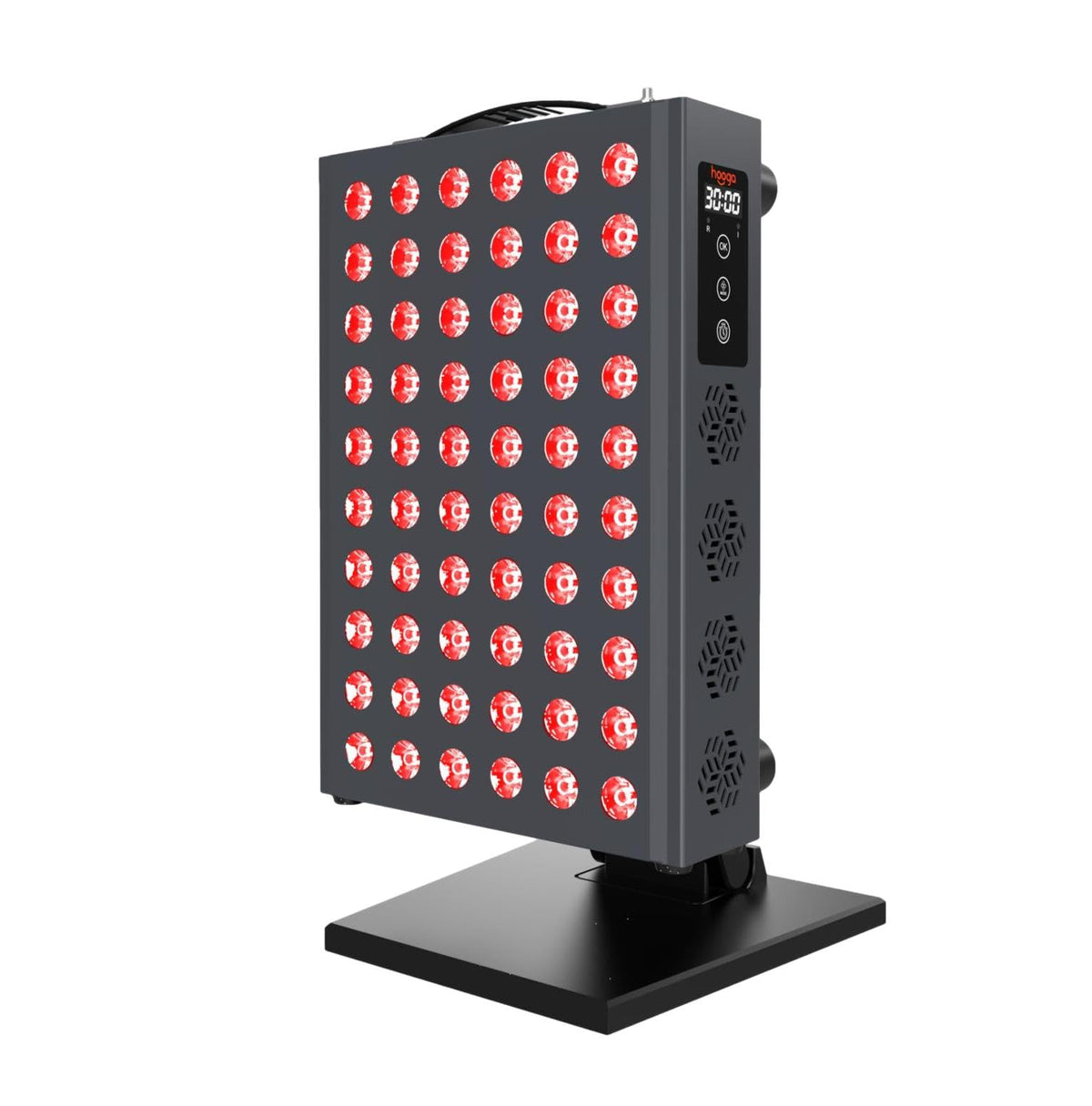 Hooga Pro300 front view panel with dual chip LEDs for efficient red and near infrared light therapy