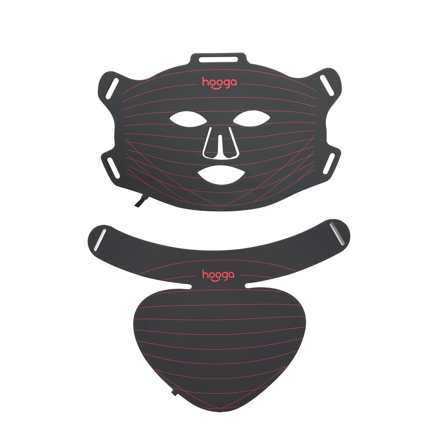 Hooga red light therapy mask triple-chip front view for convenient home use.