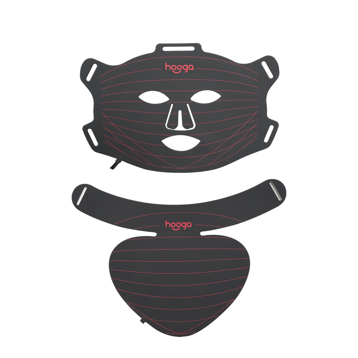 Hooga red light therapy mask triple-chip front view for convenient home use.