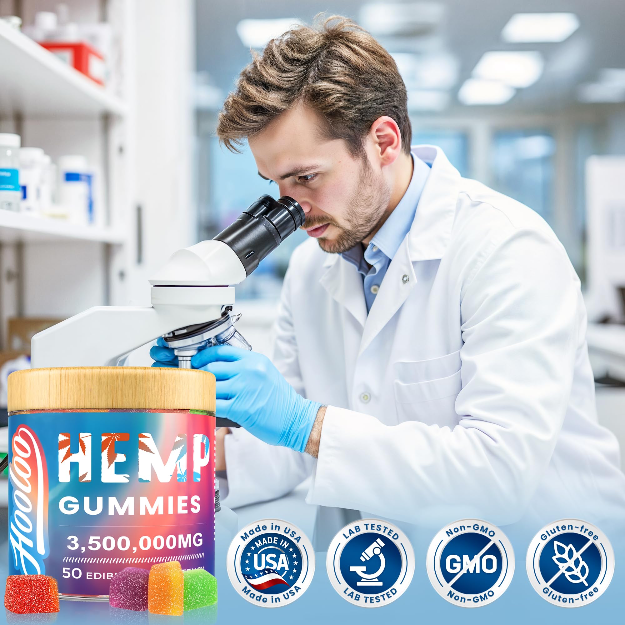 Hoolo gummies highlight allergen-free facility and absence of artificial additives