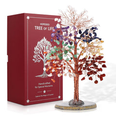 Hopeseed 7 Chakra Tree on agate base offers grounding and decorative energy.